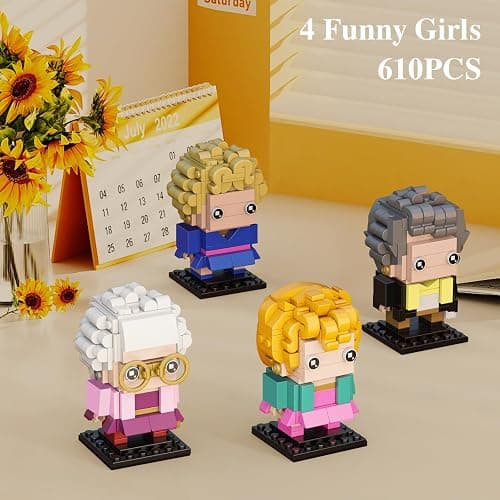 The Golden Lady Building Blocks, 4 Figures of The Single Women, Petrillo, Nylund, Zbornak and Devereaux, Stable Lovely Toy is Symbol of Girls Friendship Present, Compatible with Lego（610pcs） thumbnail 7