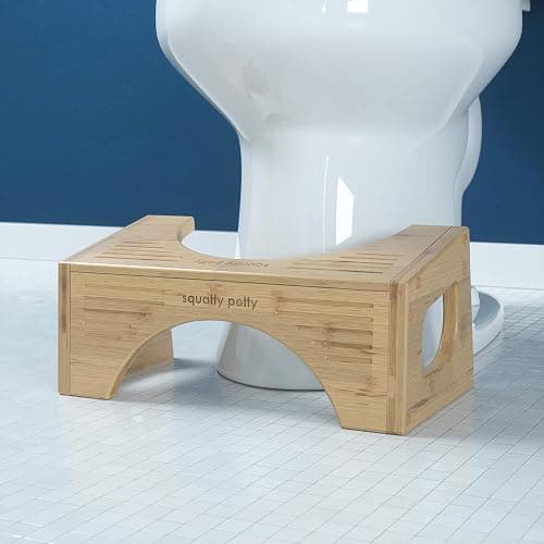 Squatty Potty The Original Toilet Stool - Bamboo Flip, 7" and 9" Adjustable Heights, Brown - Improve Bathroom Posture and Comfort thumbnail 5