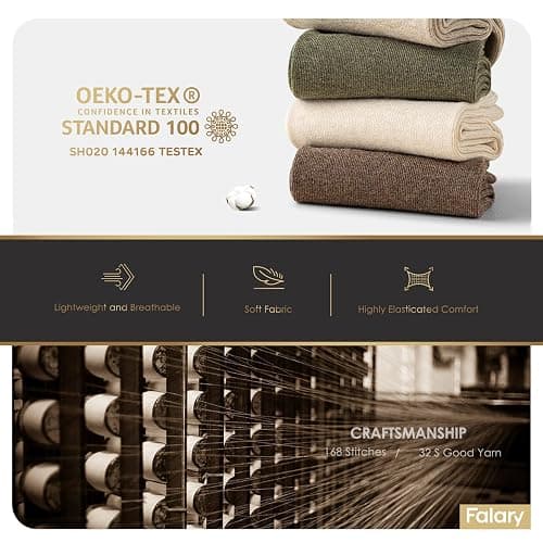 FALARY 12 Pairs Black Mens Socks, Plain Socks for Men - Cotton Socks Men Women Comfortable Suitable for Work & Casual Wear - Breathable, Stain Resistant, Durable Men's Smart Dress Socks thumbnail 3