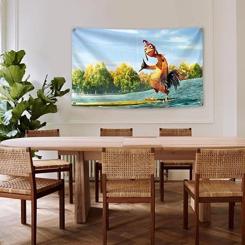 Chicken Flag 3x5 Ft with 4 Brass Grommets for College Dorm Living Room Bedroom Home Office Wall Decor or Outdoor Courtyard Deco (Chicken Flag) thumbnail 2