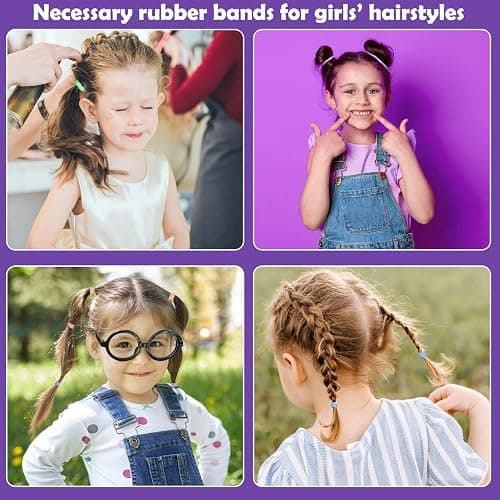 36 Colors Hair Rubber Bands for Hair, 2500 Pcs Elastic Hair Bands with 11 Hair Styling Tools, Colorful Elastic Hair Ties Toddler Hair Accessories for Girls Kids thumbnail 7