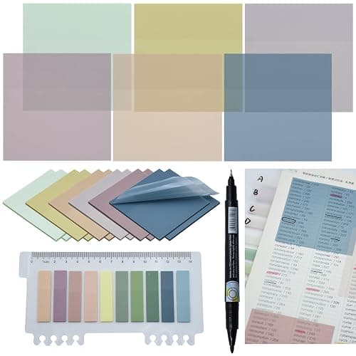 YOUDEFUL 800Pcs Transparent Sticky Note, 3"x3" Clear Sticky Note, Morandi | Waterproof Translucent Sticky Note for Books Annotation, Back to School Sticky Notes for Bible Study, School, Office - Image 1