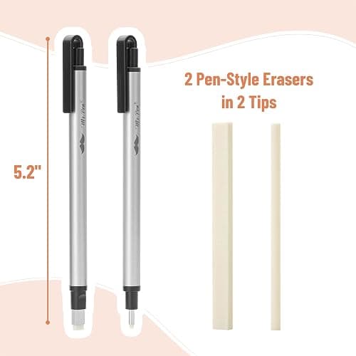 Mr. Pen- Pen Style Eraser, 2 Pack, Square & Round Tip, Eraser Pen Eraser, Pencil Erasers, Eraser Pencil thumbnail 3
