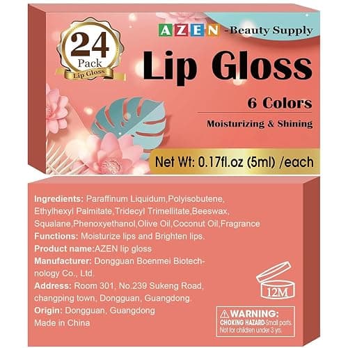 AZEN 24 Pack Lip Gloss Set, Color Lip Oil for Dry Cracked Lips Moisturizing Hydrating Nourishing with Vitamin E thumbnail 8