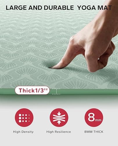 HAPBEAR Extra Large Yoga Mat - 72"x48"/78"x54", 1/4" & 1/3" Thick, Non-Slip, Durable, Eco-Friendly, Wide Exercise Mat for Home Workouts, Yoga, Pilates, Stretching, Meditation (Barefoot Exercise) thumbnail 4