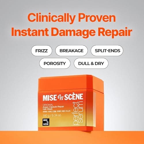 Mise En Scene Argan Oil Repair Hair Masks - Protein Hair Mask Argan Capsule for Damaged Hair | Deep Conditioning for Dry Hair | For Split Ends | Damaged & Frizzy | Anti Humidity 6.34 Fl. Oz. thumbnail 3