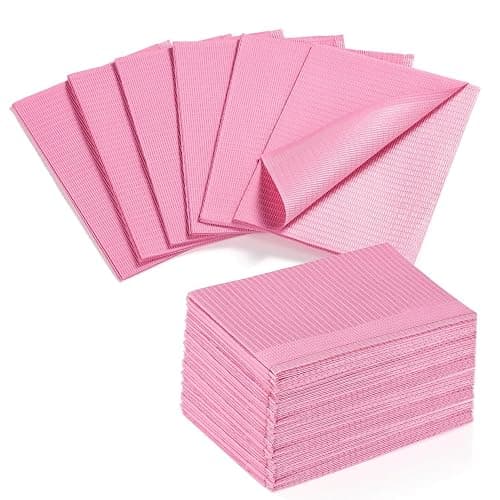 Makartt Disposable Nail Mats: 50 Pcs 3-Layer Absorbent Nail Table Pads with PE Backing, 18 x 13 Inch Nail Desk Protection for Manicure, Pedicure, Acrylic Gel Practice, Salon Home DIY, Pink - Image 1