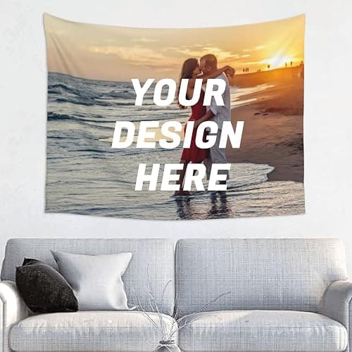 Hwyuqiya Custom Backdrop, Personalised Photo Wall Tapestry, Wedding & Memorial Gift (Landscape, 29 X 37 inch (73 x 95cm)) - Image 1