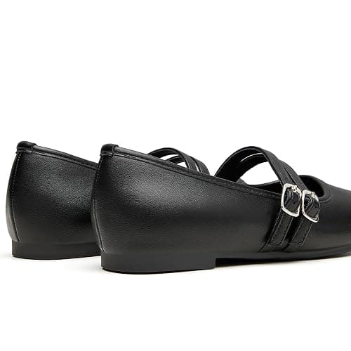 Trary Mary Jane Shoes Women Square Toe Flats for Women Dressy Ballet Flat Mary Jane Flats with Buckle Strap Comfortable Slip On Casual Shoes thumbnail 4
