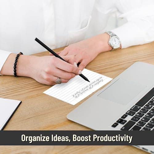 300 Count Index Cards 3 x 5 Inch Ruled White Index Cards, Flash Cards College Ruled for School, College, Office and Home Organization, Durable Study To Do List Note Cards with Ruled Lines thumbnail 3