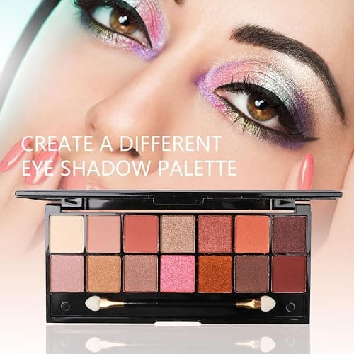 MTDXILTAI All in One Makeup Kit - 2X14 Eyeshadow Palette, Liquid Foundation, Eyeliner Pencils, Contouring Stick, Lip Gloss, 20Pcs Makeup Brushes (Black) thumbnail 4
