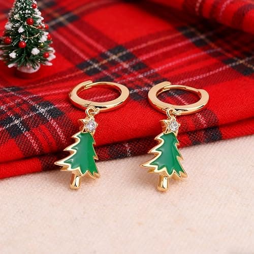 Sonateomber Fall Maple Leaf Dangle Drop Small Gold Hoop Earrings for Women, Cute Sparkly Orange Cubic Zirconia Rhinestone Autumn Thanksgiving Holiday Accessories Jewelry Gift thumbnail 6