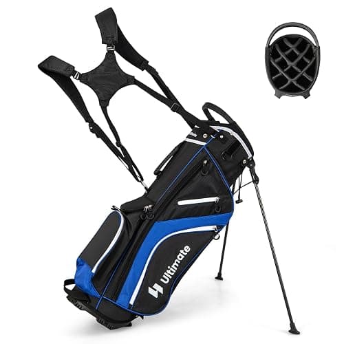 ULTIMATE 14-Way Golf Stand Bag, Portable Golf Bag w/ 6 Pockets,Cooler Bag & Waterproof Valuable Pocket, Rain Hood, Ergonomic Dual Strap System & Carrying Handles, 5 LBS Lightweight for Adults - Image 1