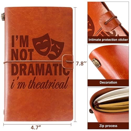Theater Gifts Musical Theater Gifts Leather Journal Notebook Broadway Gifts for Directors Actors Music Teachers Musicians Funny Gifts for Theater Kids Drama Student Graduation Birthday Christmas thumbnail 3