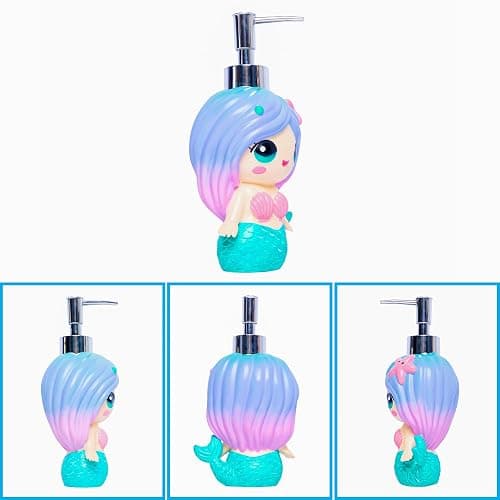 Mondeluna Mermaid Soap Dispenser, Cute Soap Dispenser, Mermaid Bathroom Decor, Hand Soap, Shampoo, Shower Gel Dispenser, Suitable for Bathrooms, Kitchen Countertops, Bathroom Accessories (Mermaid) thumbnail 6