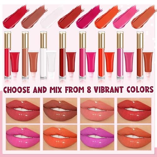JCOOS Diy Lip Gloss Kit, Lip Gloss Making Kit, LipGloss Making Kit Make Your Own Lip Gloss Making Supplies, Shimmery LipGloss Base, Empty Tubes, Jojoba Oil, Women Teen Girl Gifts Trendy Stuff thumbnail 3