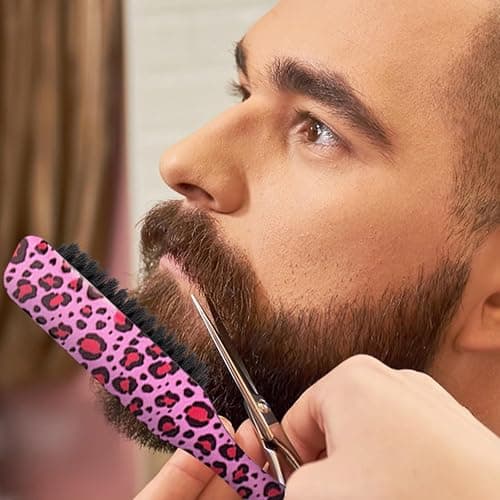 Hair Brush, Smoothing Ponytail Brush, Soft Boar Bristles, For Men and Women, Sleek Design, Edge Control and Teasing (Pink Leopard) thumbnail 3