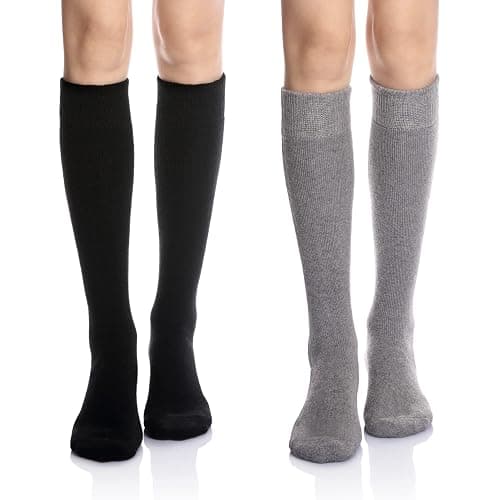 Eyean Women's Knee High Wool Socks Winter Thick Thermal Soft Comfy Over Knee Long High Socks 2 Pairs - Image 1