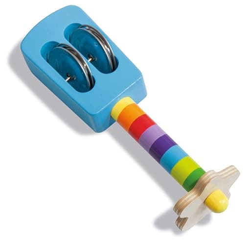 Eichhorn 100003484 Musik Set enthält Rassel, Maracas und Kastagnette, Bunte Musikinstrumente aus Holz, 3 teilig, ab einem Jahr thumbnail 3