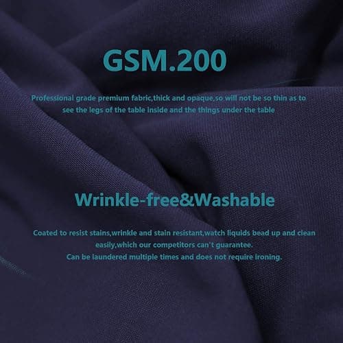 RELIANCER 2 Pack 30inch Highboy Cocktail Round Spandex Table Cover Four-Way Tight Fitted Stretch Tablecloth Table Cloth for Outdoor Party DJ Tradeshow Banquet Vendor Weddin(2PC 30''X42'',Navy Blue) - 2PC 30''X42'' - Navy Blue thumbnail 6