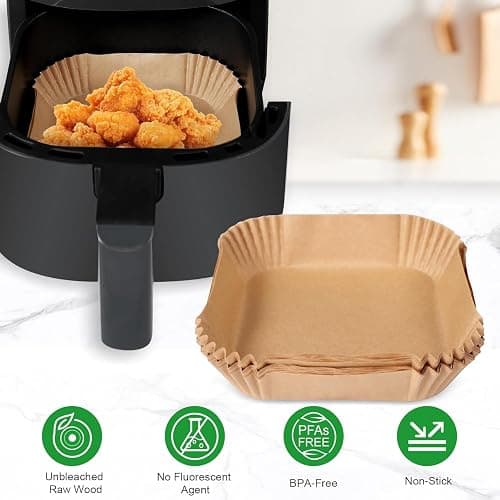 Parchment Paper for bella 4Qt Slim Air Fryer, 200pcs Air Fryer Liners for bella 6Qt Slim Air Fryer thumbnail 7