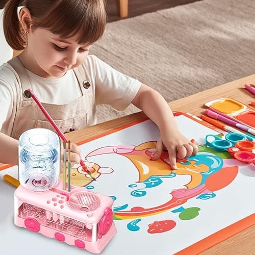 JEChrochen 2025 Upgraded Paint Brush Cleaner Tools, Brush Rinser Cup Painting Running Water Circulation Art Supplies for Acrylic,Watercolor and Water Based Creative Gift for Adult Artist Beginners Kid thumbnail 2
