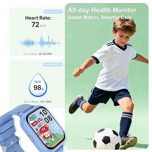 Kids Smart Watch 4-15 Ys, Standalone&APP Dual Use, Bluetooth Call, Kid Gift | 1.8'' IP68 Boys Girls Fitness Tracker, DIY Sports Modes, Heart Rate&Sleep Monitor, 13 Alarms, Weather, Smart Reminder, Games thumbnail 4