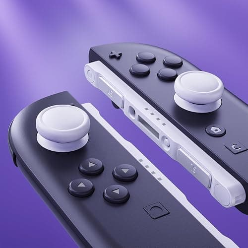 eXtremeRate Replacement 3D Joystick & Thumb Grips & Side Rail Shell Buttons for Nintendo Switch 2 JoyCon, Console Rail Stickers Controller Left Right Analog Stick Thumbsticks Caps for Switch 2 - White thumbnail 5