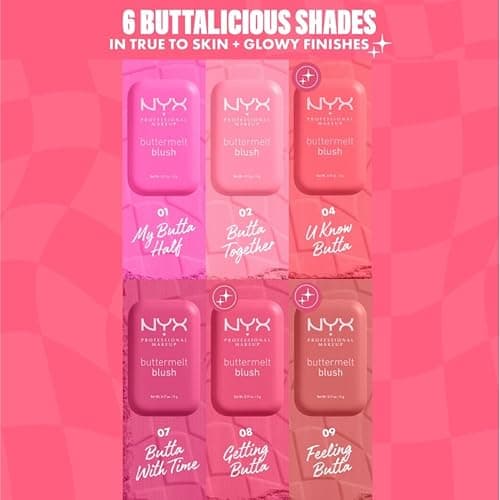 NYX PROFESSIONAL MAKEUP Buttermelt Powder Blush, Fade and Transfer-Resistant Blush, Up to 12HR Make Up Wear, Vegan Formula - Butta Together thumbnail 2
