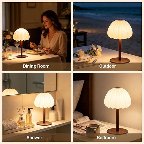 Thlevel Cordless Shower Lamp, IP65 Waterproof Rechargeable Cloud Light, Touch Dimmable Table Lamp with 3000mAh Battery, 4 Modes Color Changing Mood Light for Inside Shower, Bathroom, Bedroom thumbnail 7