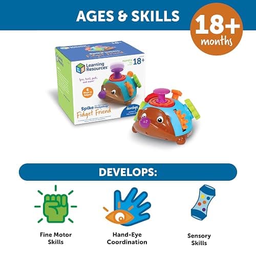 Learning Resources Spike the Fine Motor Hedgehog Fidget Friend - Ages 18+ months Fine Motor and Sensory Play Toy, Educational Toys for Toddlers, Toddler Montessori Toys thumbnail 7