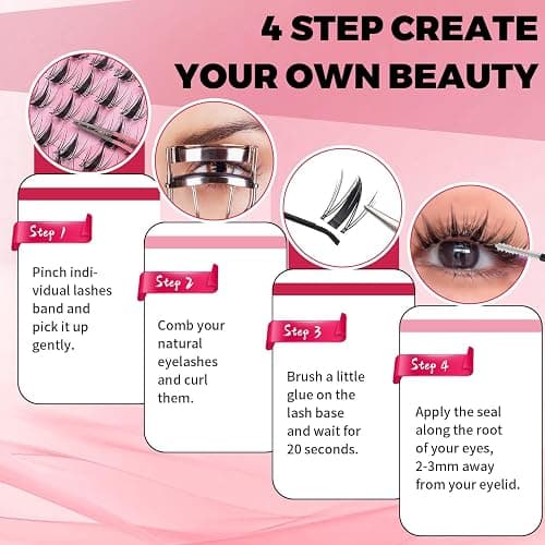 ZPWPZ Manga Lash Clusters Kit Eyelash Clusters Eyelashes Anime Lash Clusters With Spikes Eyelash Extension Kit With Lash Bond And Seal Wet Look Spiky Cluster Lashes (Aesthetic‌ kit 120pcs) thumbnail 6