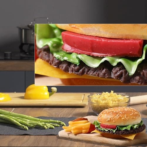 Joeabor Artificial Hamburger & 12 Artificial French Fries Realistic Fake Food for Display Faux Burger for Decoration Fake Food Props thumbnail 7