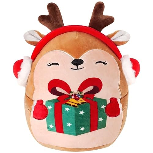 CMXLVFZ Christmas Stuffed Animals Plush Toys - 10 Inch Soft and Hugging Deer Stuffed Animal Plushes for Kids, Girls & Boys - Ideal 2025 Collectible Toys Holiday Home Decorations thumbnail 8