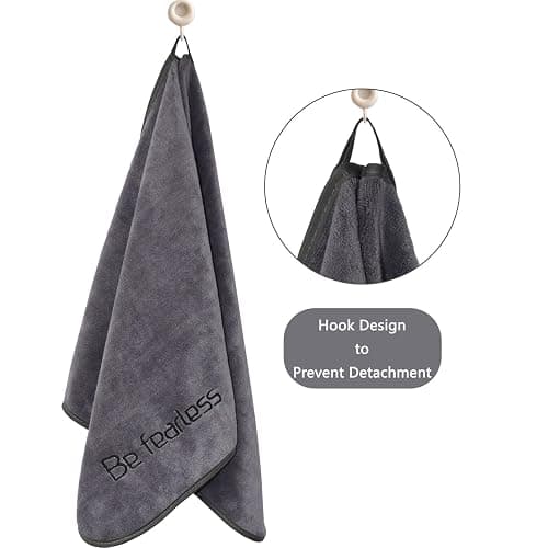 Wuwahold Microfiber Gym Towels Bigger Size Super Soft for Exercise Fitness, Sports, Workout, 380-GSM 15-Inch x 31-Inch Quick-Drying Towels (3 Pack, Grey+Blue+Purple) thumbnail 7