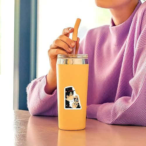 Pounchi Cute Anime Stickers (100 Pcs) Cartoon PVC Sticker, Gifts for Laptop Water Bottle Skateboard Party Supplies Decorations Teens Kids thumbnail 5
