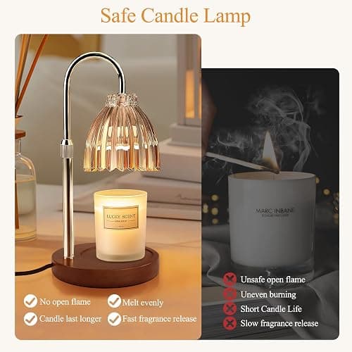 YudouTech Candle Warmer Lamp, Adjustable Height Electric Candle Warmer Light with Timer and Dimmer Stylish Design for New Home Office Modern Décor Gifts thumbnail 3