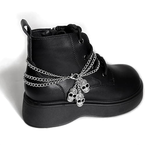 Gownsella 2 Stück Schuh Charms Kette – Punk Schuhschmuck für Sneaker & Boots, Schnürsenkel Anhänger mit Clip, DIY Zubehör thumbnail 5