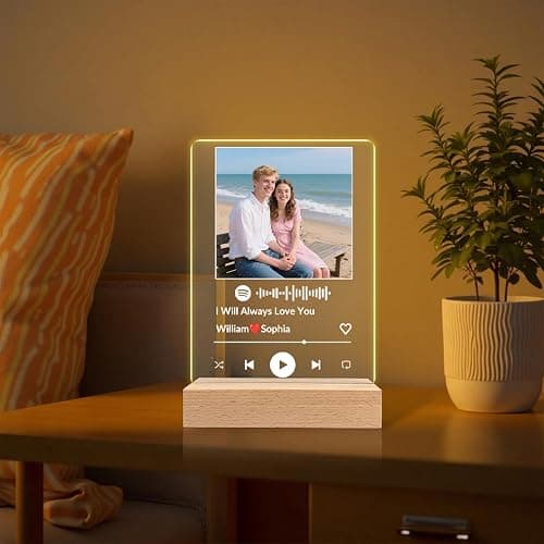Custom Spotify Song Night Light with Photo – Personalized Acrylic Music Plaque Lamp with Scannable Code, Name & Date – Romantic LED Gift for Couples, Anniversary, Valentine’s Day, Birthday, Him Her thumbnail 8