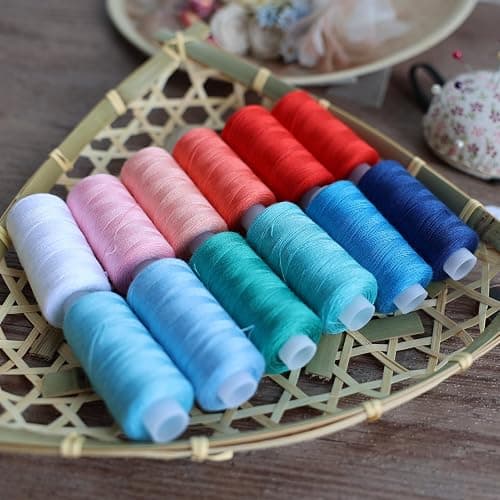 72 PCS Sewing Thread Assortment, 36 Color Thread for Sewing Machine with 36 Same Color Bobbins, Polyester Thread 400 Yards/Spool (72) thumbnail 2