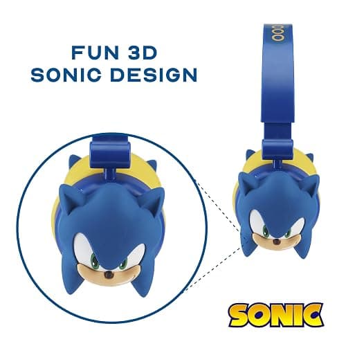 Sonic The Hedgehog - Kids Bluetooth Headphones, Wireless & Wired Over-Ear Headphones with Safe Volume, Adjustable Headband, Rechargeable Battery & Stereo Sound – Perfect for School, Home, & Travell thumbnail 5