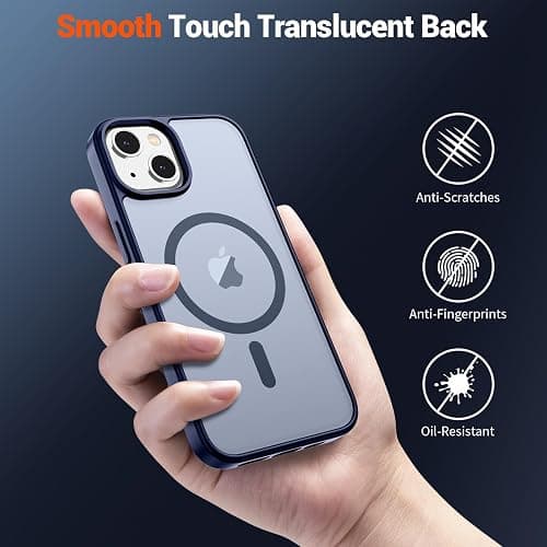 SUPFINE Magnetic for iPhone 15 Case (Compatible with MagSafe) (Military Grade Drop Protection) Slim Translucent Matte Shockproof with Anti-Fingerprint Phone Case, Navy Blue thumbnail 6