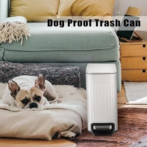 TrashAid Slim Bathroom Trash Can with Lid Soft Close, 6 Liter/1.6 Gallon Stainless Steel Small Garbage Can with Removable Inner Bucket, Step Pedal, Slim Wastebasket for Toilet, Office, Bedroom, White - White thumbnail 7