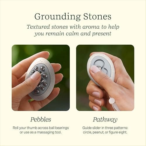 Lifelines Scent-Infused Grounding Stones, 2-Pack, Flow Pack - Portable Fidgets for Adults with Essential Oil Blend & Diffusion Stones for Sensory Immersion - Calming Waterless Passive Diffuser thumbnail 4