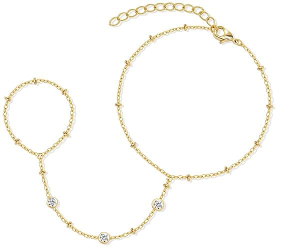 Gold Bracelets for Women Non Tainish,Dainty Bracelets Stack for Women Trendy, Gold Plated Cuff Stackable Bracelets With Beaded Cuban Paperclip Snake Rope Bangle Hand Chain Jewelry Gifts for Women thumbnail 9