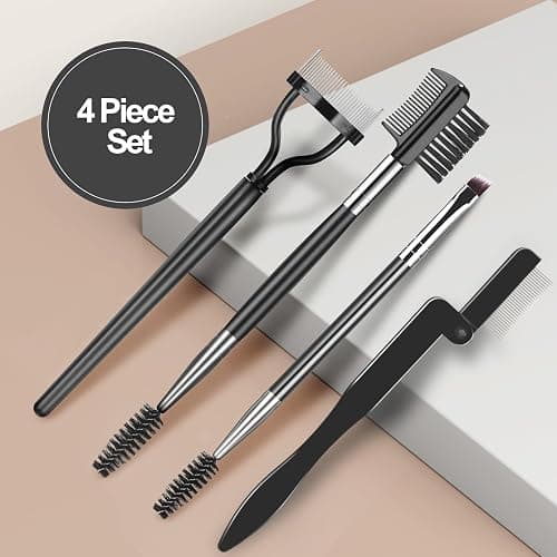 SWEET VIEW Eyelash Comb Lash Separator Tool Brow Brush & Lash Spoolie Professional Eye Makeup Tools (4 Pieces Set) thumbnail 8