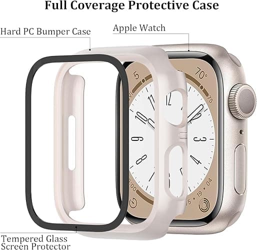 6-Pack Case Compatible with Apple Watch 40mm Series SE 3(2025)/SE 2/SE/6/5/4 with Tempered Glass Screen Protector, QCKANLJ Ultra-Thin Hard PC Full Protective Face Cover Bumper for iWatch 40 mm thumbnail 2