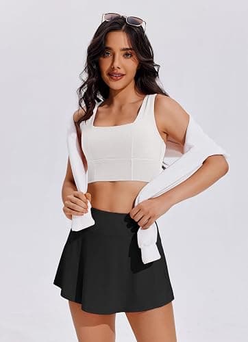 PINSPARK Tennis Skirts for Women Pleated Athletic Skort Lightweight Golf Skirts with Shorts Pocket Workout Pickleball thumbnail 3
