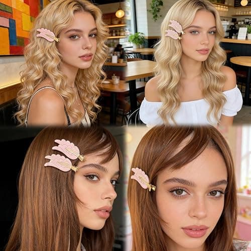 2 Piece Angel Wing Hair Clips with Rhinestones Pink Creaseless Hair Clips for Women Cute Wing Hairpins Kawaii Cartoon Barrettes Cute Y2K Makeup Accessories thumbnail 5