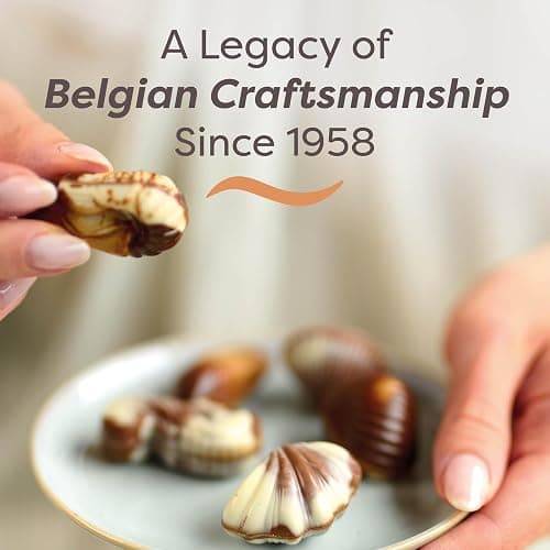 GuyLian Original Belgian Chocolate Seashells 8.82 oz Gift Box (Pack of 2): Each Contains Twenty-Two Pieces of Silky Smooth Seashell-Shaped Milk Chocolate with a Creamy Hazelnut Praliné Filling thumbnail 4